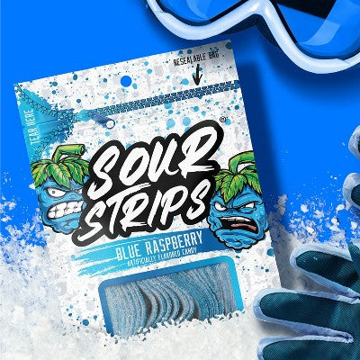 Sour Strips Blue Raspberry Candy - 3.4oz