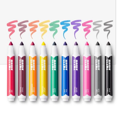 10ct Markers Broad Tip Classic Colors - Mondo Llama™: School Supplies, Thick Permanent, 2mm, Multicolored, Ages 3+