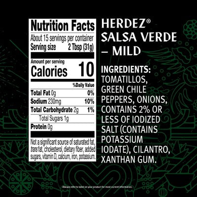 Herdez Salsa Verde 16oz: Mild Spice