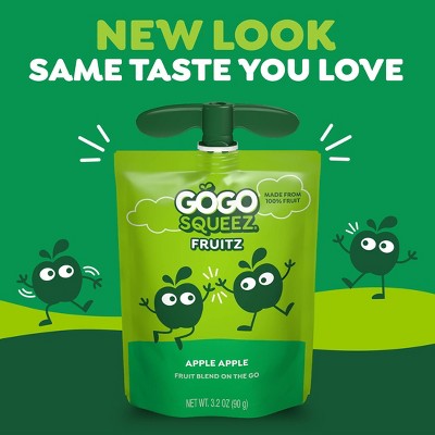 GoGo SqueeZ No Sugar Added Applesauce and Fruit Puree Apple Apple - 12.69oz/4ct