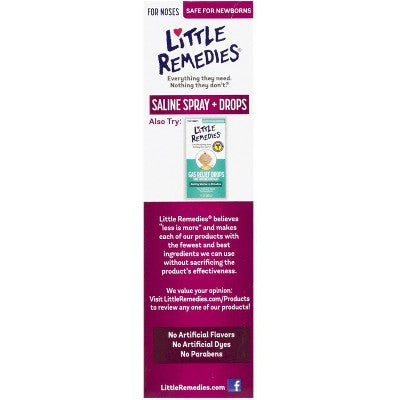 Little Remedies Saline Spray and Drops, Safe for Newborn Babies - 1 fl oz
