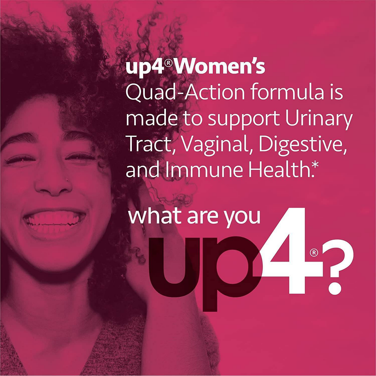 UP4 Women's Probiotic with Organic Vegan Cranberry, Probiotic with Cranberry for Women - 60ct