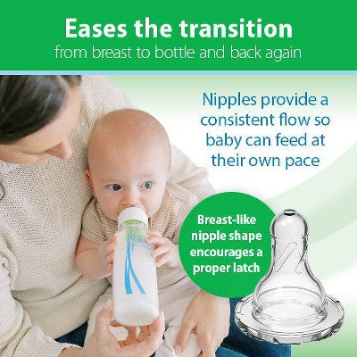Dr. Brown's 4oz Anti-Colic Options+ Narrow Glass Baby Bottle with Level 1 Slow Flow Nipple - 0m+