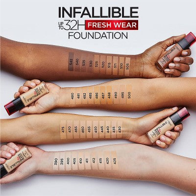 L'Oreal Paris Infallible 32HR Fresh Wear Foundation with SPF 25 - 490 Golden Amber - 1 fl oz