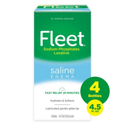 Fleet Laxative Saline Enema for Adult Constipation - 4.5 fl oz/ 4ct