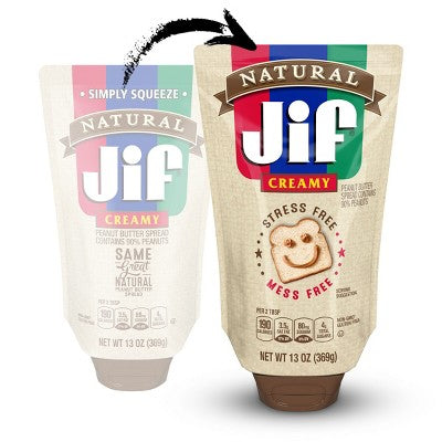 Jif Squeeze Creamy Peanut Butter Spread - 13oz