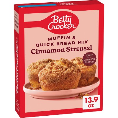Betty Crocker Cinnamon Streusel Muffin Mix - 13.9oz: No Artificial Sweeteners, No High Fructose Corn Syrup