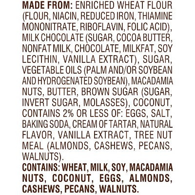 Pepperidge Farm Sausalito Crispy Milk Chocolate Macadamia Cookies - 7.2oz/8ct: No High Fructose Corn Syrup