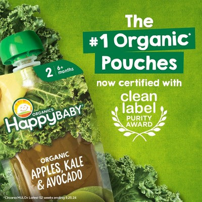 Happy Baby Organic Bananas, Pineapple, Avocado & Granola Baby Food Pouch - 4oz
