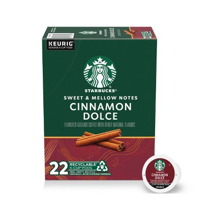 Starbucks Cinnamon Dolce Flavored Light Roast Keurig K-Cup Coffee Pods - 22ct