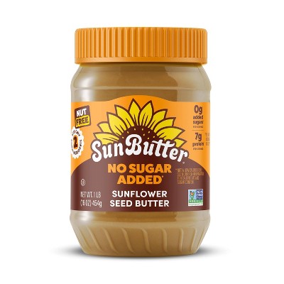 SunButter No Sugar Added Sunflower Butter, Nut Free, Non-GMO – 16oz