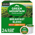 24ct Green Mountain Coffee Breakfast Blend Decaf Keurig K-Cup Coffee Pods Decaffeinated Light Roast
