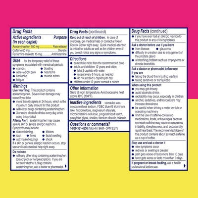 Midol On the Go Menstrual Symptom Relief with Acetaminophen Tablets - 20ct