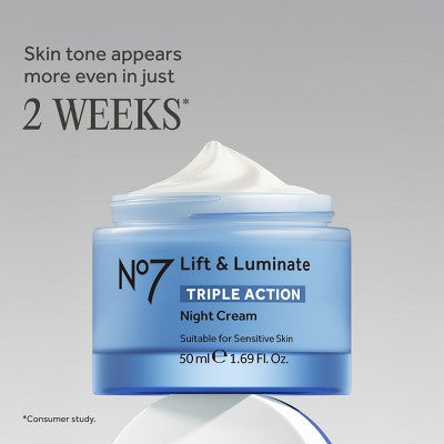No7 Lift & Luminate Triple Action Night Cream - 1.69 fl oz