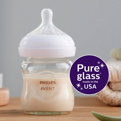 Philips Avent Glass Natural Baby Bottle with Natural Response Nipple
