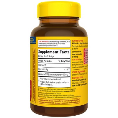 Nature Made CoQ10 400mg Softgels, CoQ10 400mg for Heart Health Support, USP Verified - 40ct