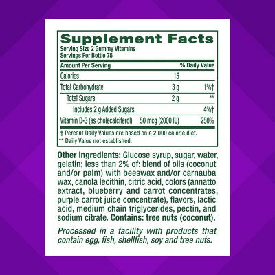 Vitafusion Vitamin D3 Gummy Vitamins - Peach, Blackberry and Strawberry Flavored - 150ct