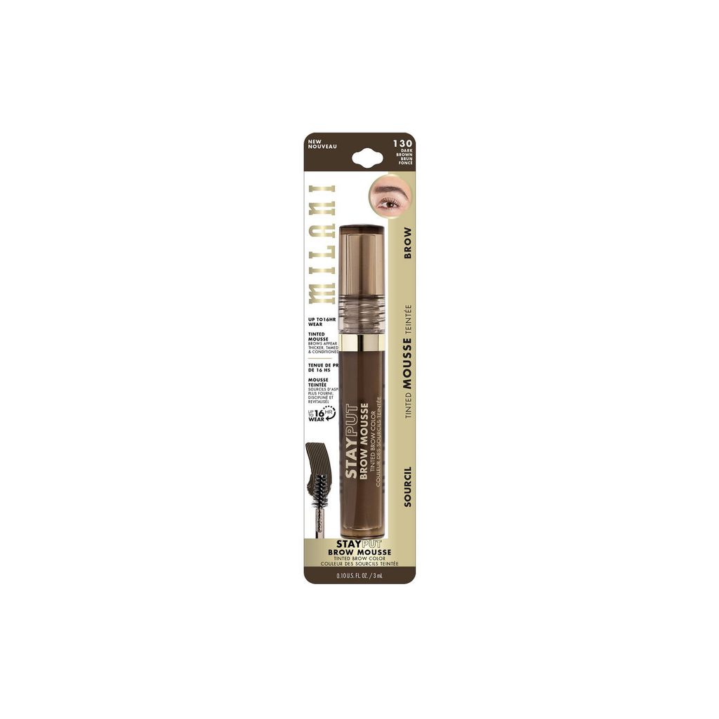 Milani Stay Put Tinted Brow Mousse - Dark Brown - 0.05oz