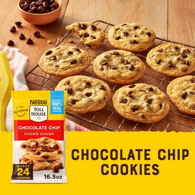 Nestle Toll House Chocolate Chip Cookie Dough - 16.5oz: No Artificial Colors, No Preservatives