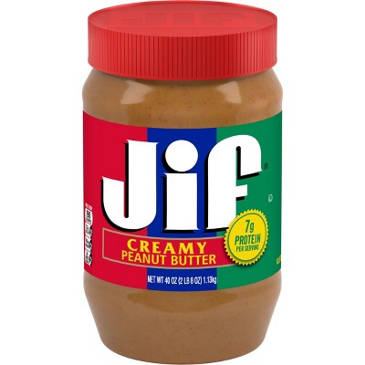 Jif Creamy Peanut Butter - 40oz: Gluten-Free, No Preservatives