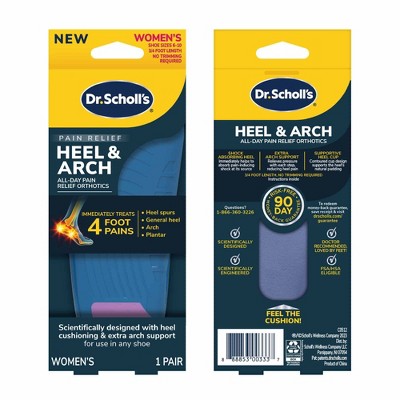 Dr. Scholl's Pain Relief Orthotics Insert For Heel Pain For Women - Size 6-10