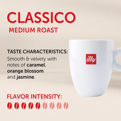 Illy Classico Medium Roast Whole Bean Coffee - 8.8oz: Arabica Beans, Italian Variety