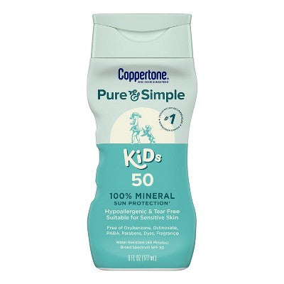 Coppertone Pure and Simple Kids Mineral Sunscreen Lotion - SPF 50 - 6 fl oz