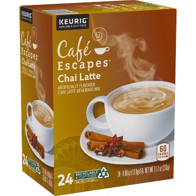 Café Escapes Chai Latte Coffee Pods Flavored Coffee Dark Roast - 24ct