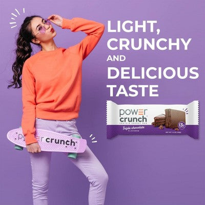 Power Crunch Wafer Triple Chocolate Whey Protein Energy Bars - 13g Protein - 5ct