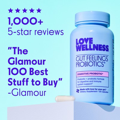 Love Wellness Gut Feelings Probiotics for a Healthy Gut & Immunity - 30ct