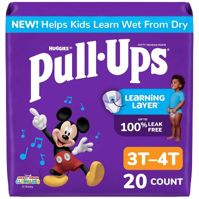 Pull-Ups Boys' Potty Training Pants with Learning Layer – Size 3T-4T - 20ct