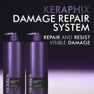 Nexxus Keraphix Shampoo for Damaged Hair with Keratin Protein and Black Rice - Silicone-Free - 33.8 fl oz