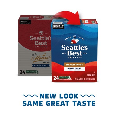 Seattle's Best Coffee House Blend Medium Roast Single Cup Coffee for Keurig Brewers, Box of 24 K-Cup Pods