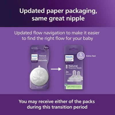 Philips Avent Natural Response Nipples - Extra Fast Flow - Flow 5 - 2pk