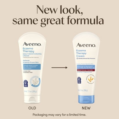 Aveeno Eczema Therapy Daily Soothing Eczema Relief Steroid-Free Body Cream Fragrance-Free - 7.3oz