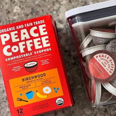 Peace Coffee Birchwood Medium Roast Coffee Pods - 12ct: Compatible With Keurig