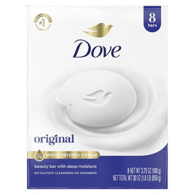 Dove Beauty White Moisturizing Beauty Bar Soap - 8pk - 3.75oz each