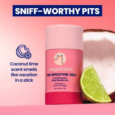 Megababe The Smoothie Deo Fruit Enzyme Daily Solid Deodorant - 2.6oz