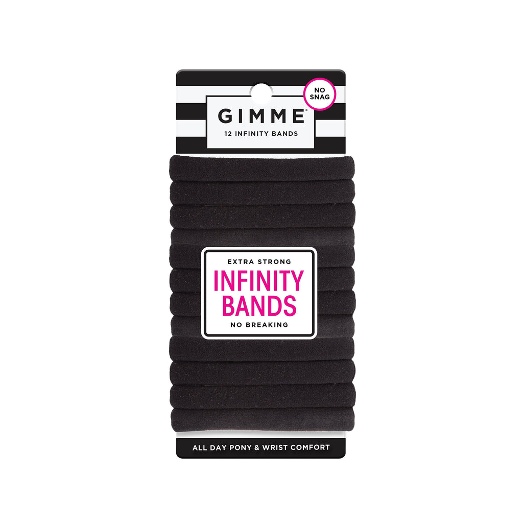 Gimme Seamless Hair Ties for Medium Fit Hair, Microfiber, Black, 12 Count