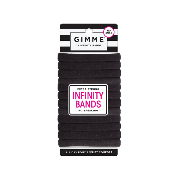 Gimme Seamless Hair Ties for Medium Fit Hair, Microfiber, Black, 12 Count