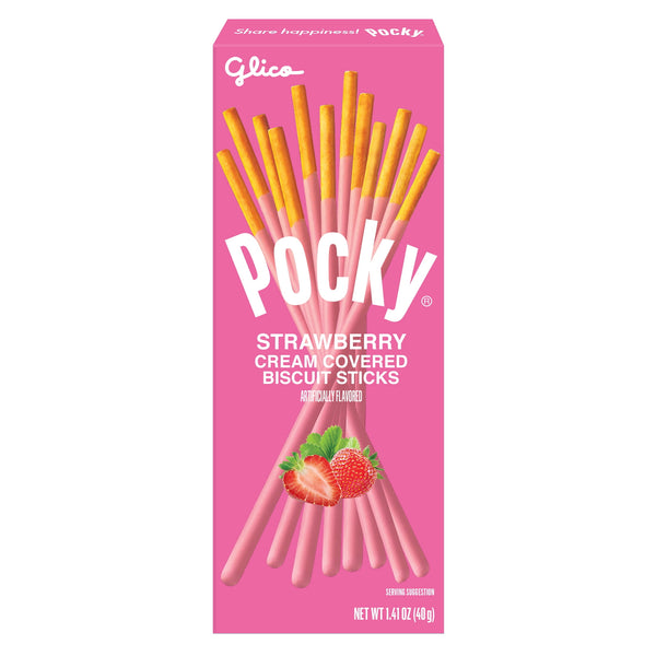 Glico Pocky Strawberry Cream Covered Biscuit Sticks, 1.41 oz