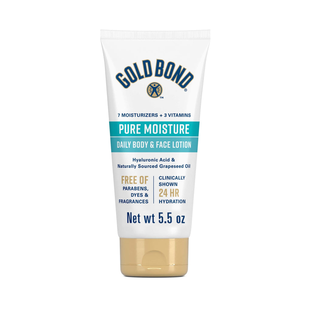 Gold Bond Pure Moisture Lotion, 5.5 oz., Ultra-Lightweight Daily Body and Face Lotion