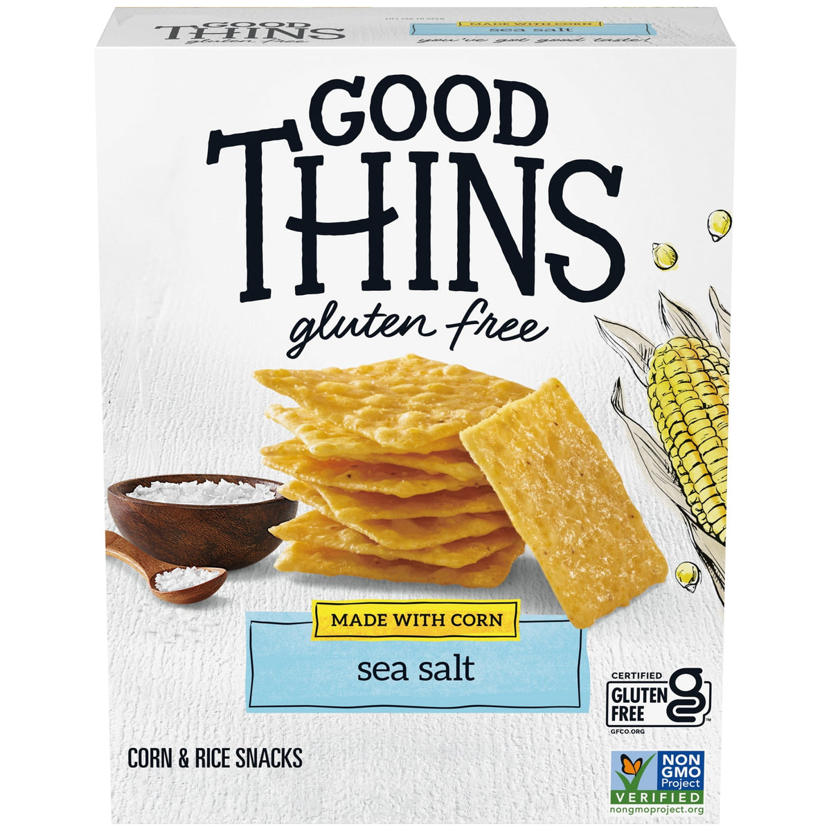 GOOD THINS Sea Salt Corn Snacks Gluten Free Crackers, Snack Crackers, 3.5 oz