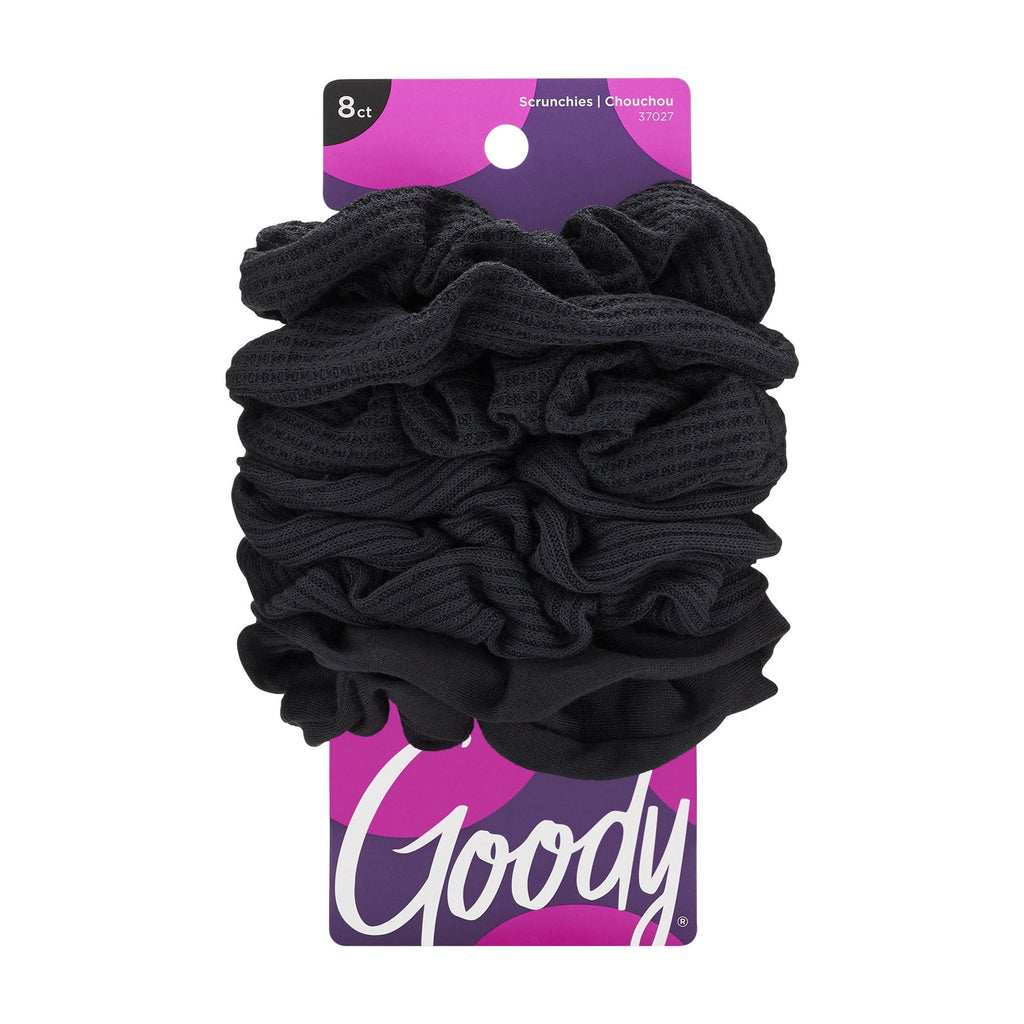 Goody Ouchless Black Gentle Hair Scrunchies, 8 Count