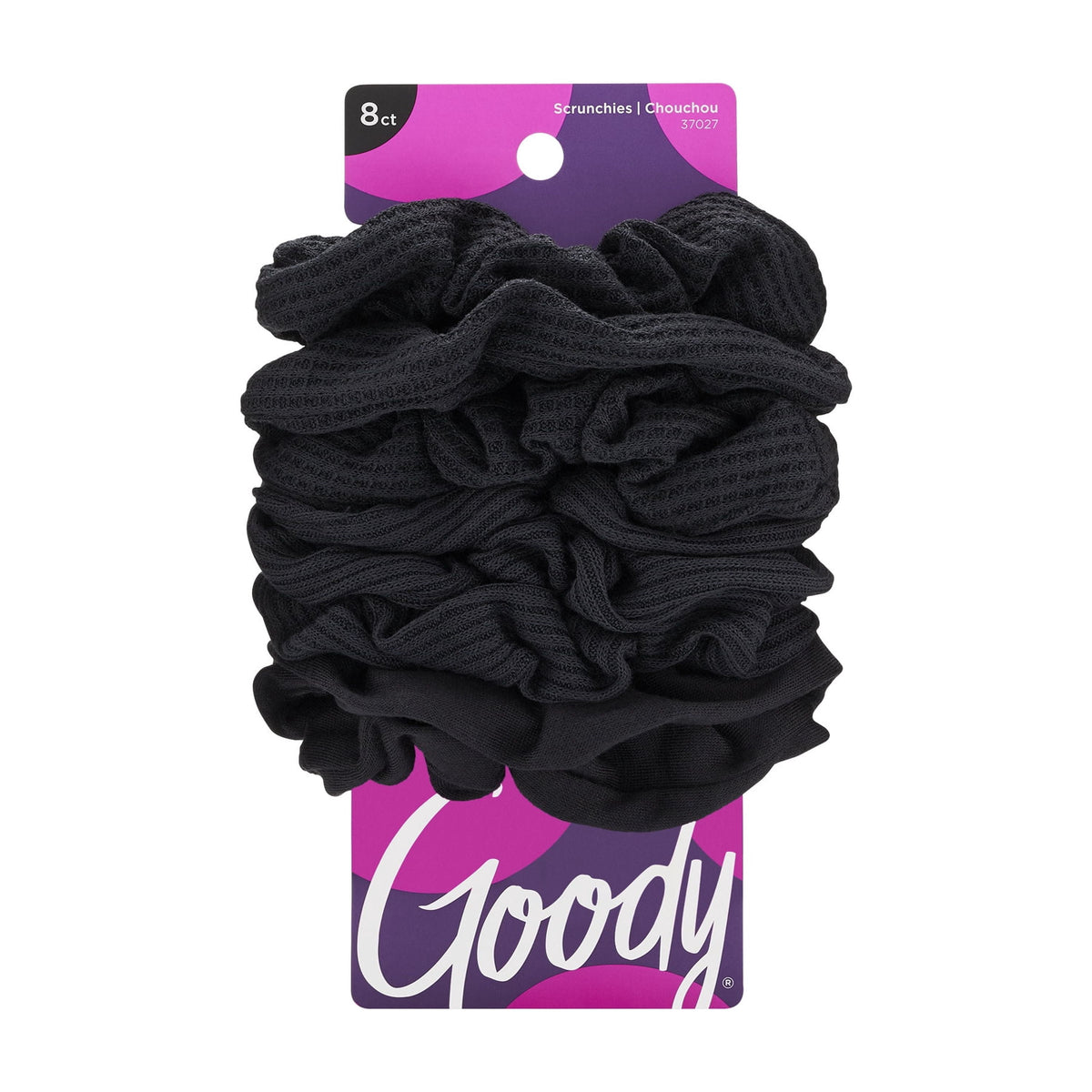 Goody Ouchless Black Gentle Hair Scrunchies, 8 Count