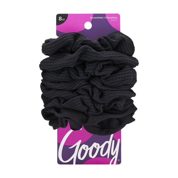 Goody Ouchless Black Gentle Hair Scrunchies, 8 Count