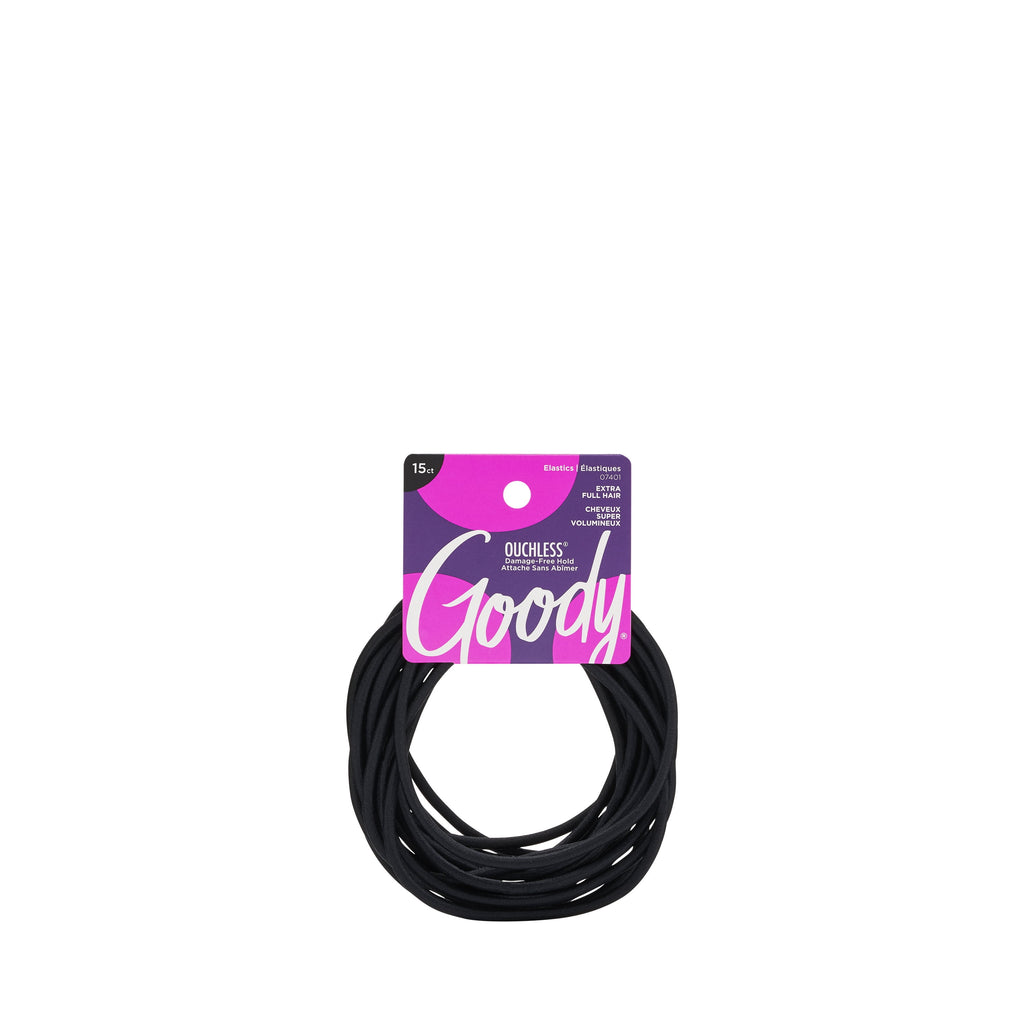 Goody XL Elastics For Extra Thick Hair Accessories, 15 Count, Black