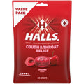 HALLS Cough & Throat Relief Cherry Cough Drops, No Synthetic Dyes, Value Pack, 80 Drops