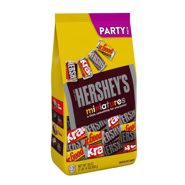 Hershey's Miniatures Assorted Chocolate Candy, Bulk Variety Party Pack 30 oz