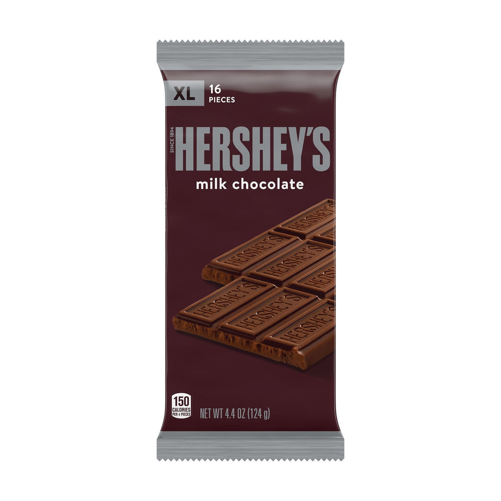 Hershey's Milk Chocolate Xl, Candy Bar, 4.4 Oz (16 Pieces)